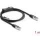 Delock RJ45 kábel, dugó dugó, kapcsolóval, Cat.6 F/UTP, 1 m   hálózati kapcsoló, fekete