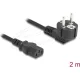 Delock PC tápkábel földelt csatlakozóval CEE 7/7 90 -ban hajlított - C13 anya, 2 m, 3 x 1,00 mm2 méretű fekete