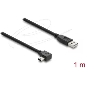   Delock USB 2.0 kábel A-típusú csatlakozódugó - Mini-B típusú csatlakozódugó, jobbra hajlítva, 1 m