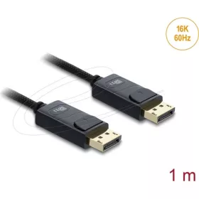   Delock Koaxiális DisplayPort kábel 16K 60 Hz 80 Gbps fonott borítással 1 m