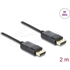   Delock Koaxiális DisplayPort kábel 8K 60 Hz fonott borítással 2 m