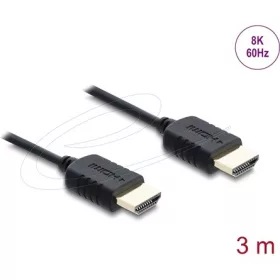   Delock Koaxiális High Speed HDMI kábel 8K 60 Hz 48 Gbps fonott borítással 3 m