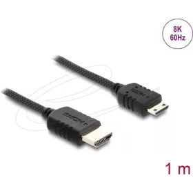   Delock Koaxiális High Speed HDMI kábel HDMI dugó - Mini HDMI dugó 8K 60 Hz fonott borítással 1 m