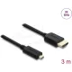 Delock Koaxiális High Speed HDMI kábel HDMI dugó - Micro HDMI dugó 8K 60 Hz 3 m