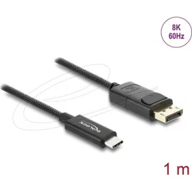   Delock Koaxiális USB Type-C  - DisplayPort kábel (DP Alt Mode) 4K 60 Hz fonott borítással 1 m