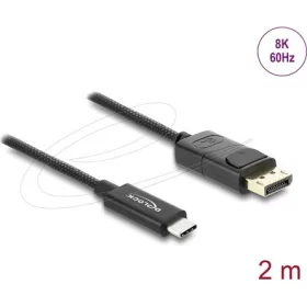   Delock Koaxiális USB Type-C  - DisplayPort kábel (DP Alt Mode) 4K 60 Hz fonott borítással 2 m