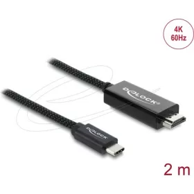   Delock Koaxiális USB Type-C  - HDMI kábel (DP Alt Mode) 4K 60 Hz fonott borítással 2 m