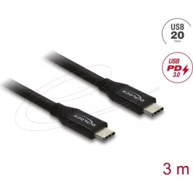 Delock Koaxiális USB 20 Gbps kábel USB PD 3.0 60 W 3 m