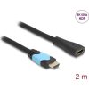 Delock HDMI 2.1 -> HDMI 2.1 M/F video kábel 2m fekete