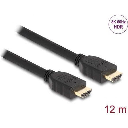 Delock HDMI 2.1 -> HDMI 2.1 M/M video kábel 12m fekete