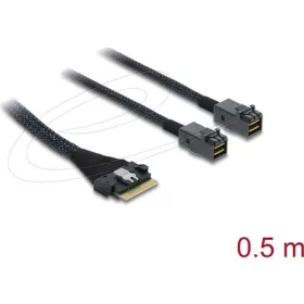   Delock PCIe 4.0 kábel Slim SAS SFF-8654 8i   2 x Mini SAS HD SFF-8643, 0,5 m