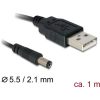 Delock KAB Delock 82197 USB - DC Jack (5,4mm) hálózati kábel - 1m