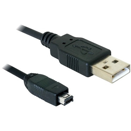 Delock KAB Delock 82208 USB - B mini 4pin Hirose - USB - A apa - apa kamera kábel - 1,5m