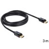 Delock Kábel - 82424 (DisplayPort kábel, apa-apa, 3m)