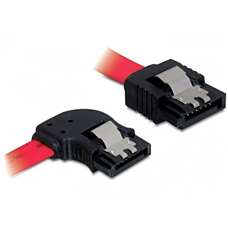 Delock SATA F/F adatkábel 0.5m bal/egyenes piros