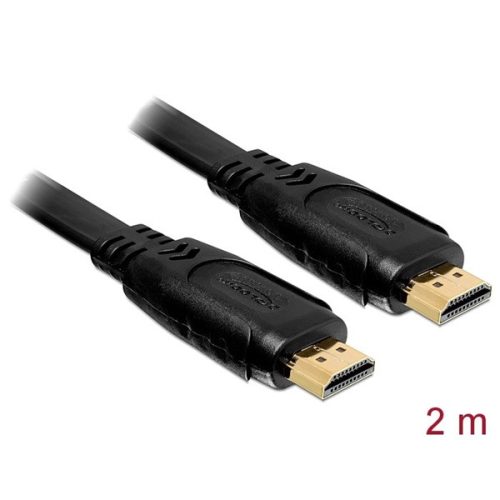 Delock Kábel - 82670 (HDMI -> HDMI, apa/apa, 3D, 4K, Lapos, 2m)