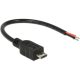 Delock KAB Delock 82697 USB2.0 micro-B apa > 2x nyitott vezetékű Raspberry Pi kábel - 0,1m