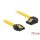 Delock SATA3 -> SATA3 F/F adatkábel 0.7m sárga egyenes/90° bal