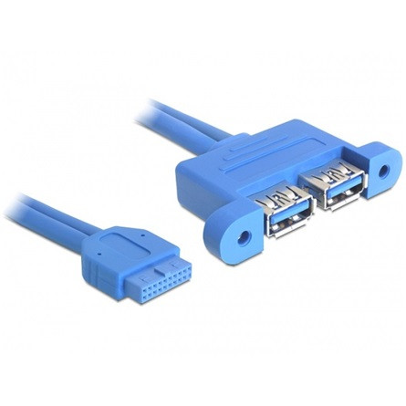 Delock KAB Delock 82941 anya/2 x USB 3.0 - A anya párhuzamos USB 3.0 pin header kábel - 0,5m