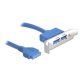 Delock ADA Delock 82976 USB3.0 pin header 19pin 1x belső > 2x USB3.0-A anya külső Low Profile kivezetés