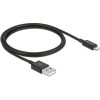 Delock USB-A 2.0 -> Lightning M/M adatkábel 1m fekete 3A