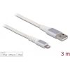 Delock USB-A 2.0 -> Lightning M/M adatkábel 3m fehér