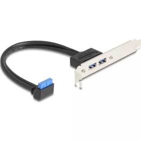   Delock USB-A 3.0 pinheader 19pin -> 2db USB-A 3.0 F/F hátlapi kivezetés 0.5m fekete