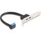 Delock USB-A 3.0 pinheader 19pin -> 2db USB-A 3.0 F/F hátlapi kivezetés 0.5m fekete