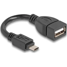   Delock USB-B 2.0 micro -> USB-A 2.0 M/F adatkábel 0.11m fekete OTG