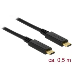   Delock E-Marker USB-C - USB-C M/M adatkábel 0.5m fekete (10 Gbps) 3A