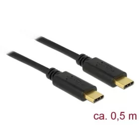   Delock USB-C -> USB-C M/M adatkábel 0.5m fekete PD 5A E-Marker