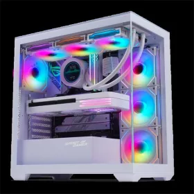   Spirit of Gamer Számítógépház - SPARK Arctic (fehér, ablakos, 9x12cm ventilátor, alsó táp,  ATX, 2xUSB3.0, 1xUSB-C)