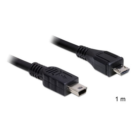 Delock KAB Delock 83177 USB 2.0 micro-B apa - USBmini apa kábel - 1m