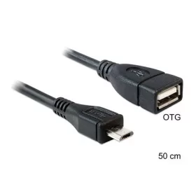  Delock USB-B 2.0 micro -> USB-A 2.0 M/F adatkábel 0.5m fekete OTG