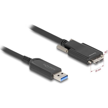 Delock USB-B 3.1 micro -> USB-A 3.2 Gen 1 M/M adatkábel 7.5m fekete AOC