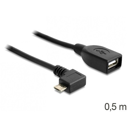 Delock KAB Delock 83271 USB micro - B apa/USB 2.0 - A anya forgatott kábel - 0,5m