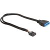 Delock USB-A Pinheader 9pin -> USB-A 3.0 pinheader F/M adatkábel 0.3m