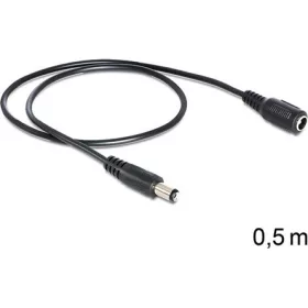   Delock DC 5,5x2,1mm -> DC 5.5 x 2.1mm M/F tápkábel hosszabbító 0.5m fekete
