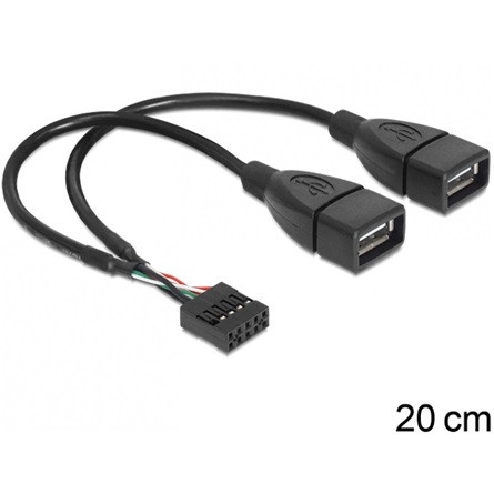 Delock KAB Delock 83292 USB 2.0 A 2 x anya -pin header kábel - 0,2m