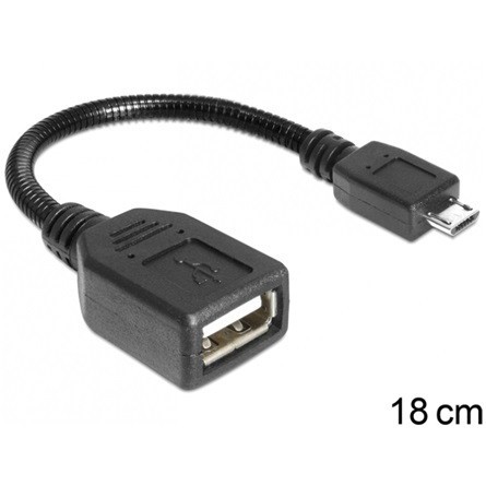 Delock KAB Delock 83293 USB micro - B apa/USB 2.0 - A anya OTG flexibilis kábel - 0,18m