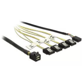   Delock ADA Delock 83322 Kábel Mini SAS HD SFF-8643 > 4 x 7 tus SATA fordított + oldalsáv, 1 m