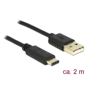   Delock Kábel - 83327 (USB Type-C -> USB-A 2.0, Max.: 480 Mb/s, fekete, 2m)