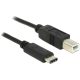 Delock ADA Delock 83328 USB C 2.0 dugó > USB 2.0 B dugó fekete - 0,5 m