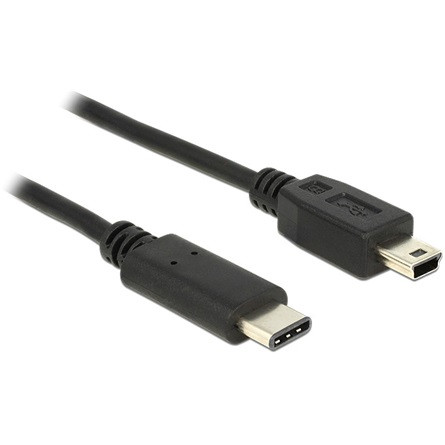 Delock ADA Delock 83335 USB C 2.0 dugó > USB 2.0 Mini>B dugó fekete - 0,5 m