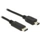 Delock ADA Delock 83335 USB C 2.0 dugó > USB 2.0 Mini>B dugó fekete - 0,5 m