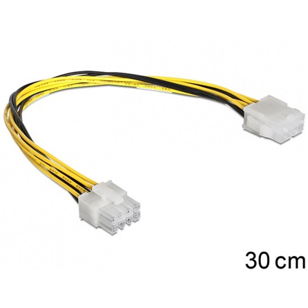 Delock KAB Delock 83342 8pin EPS apa/anya hosszabbító tápkábel - 0,3m