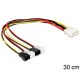 Delock KAB Delock 83343 molex 4pin apa/4 x 2pin ventillátor tápkábel - 0,3m