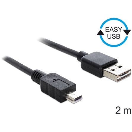 Delock KAB Delock 83364 EASY - USB 2.0 A apa/USB 2.0 mini apa kábel - 3m