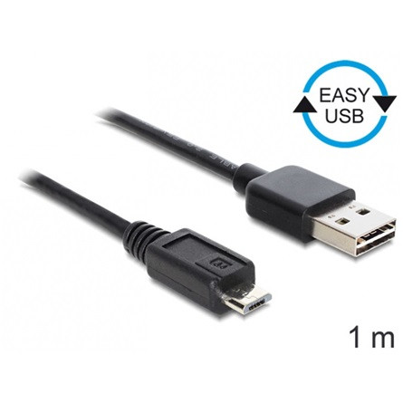 Delock KAB Delock 83366 EASY - USB 2.0 A apa/USB 2.0 micro - B apa kábel - 1m