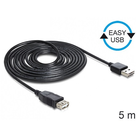 Delock KAB Delock 83373 EASY - USB 2.0 A apa/USB 2.0 A anya hosszabbító kábel - 5m